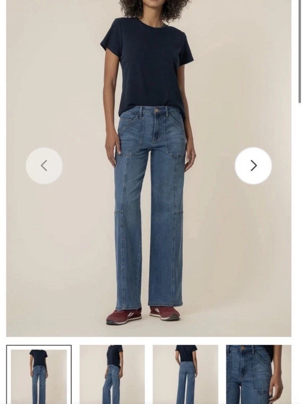 Kut from the Kloth Wide-Leg Jeans in Medium Blue Wash Jodi high rise